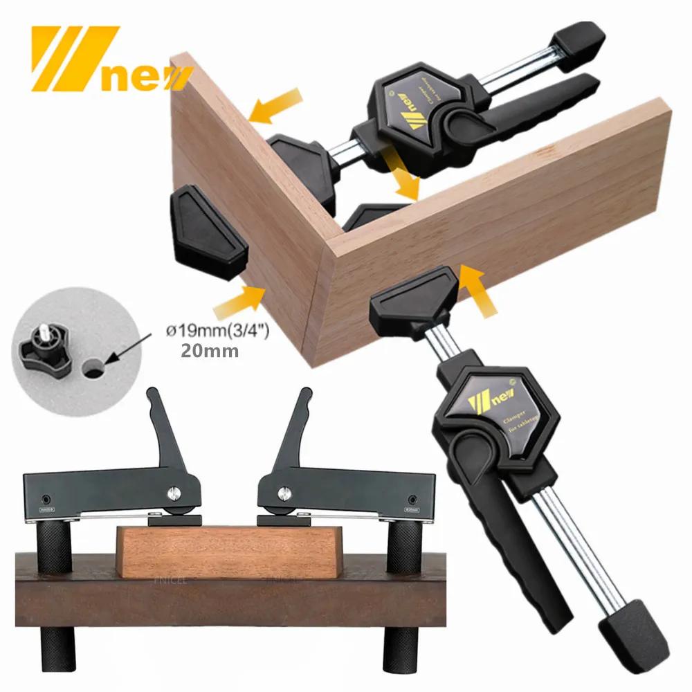 Workbench Dog Holes Quick Acting Hold Down Clamp Adjustable Fast Fixed Clip Fixture for Woodworking Benches 19/20MM